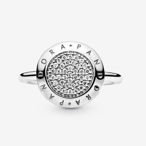 PANDORA logo pave ring size 6